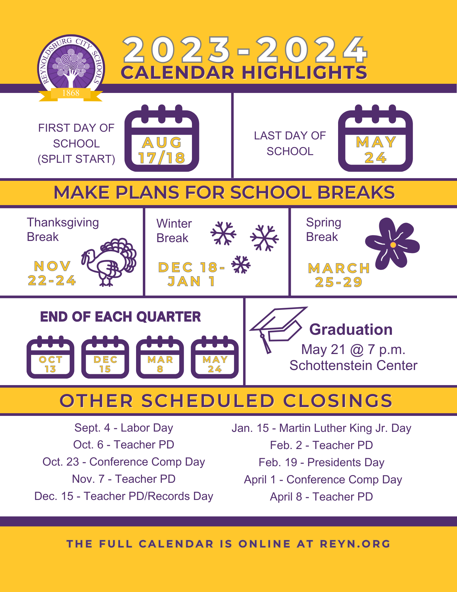 Calendars & Announcements